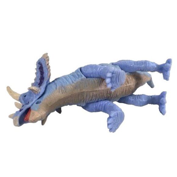 Vintage Pentaceratops Plastic Dinosaurs Figure Blue/Purple with Dark Accents - Picture 9 of 11